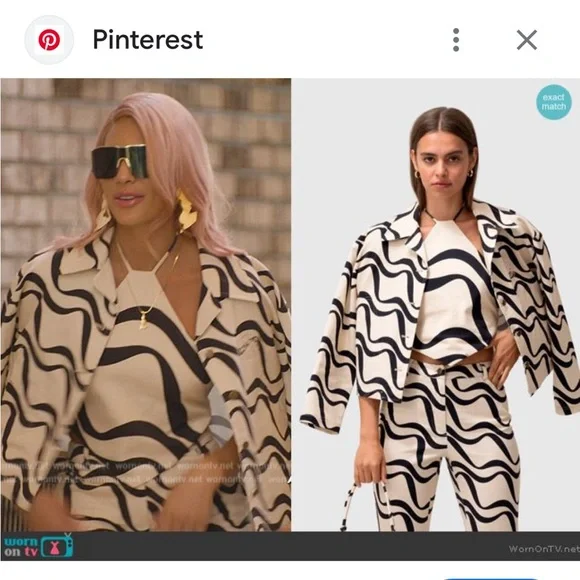 The Wolf Gang Wave Pattern Jacket in Black and Tan